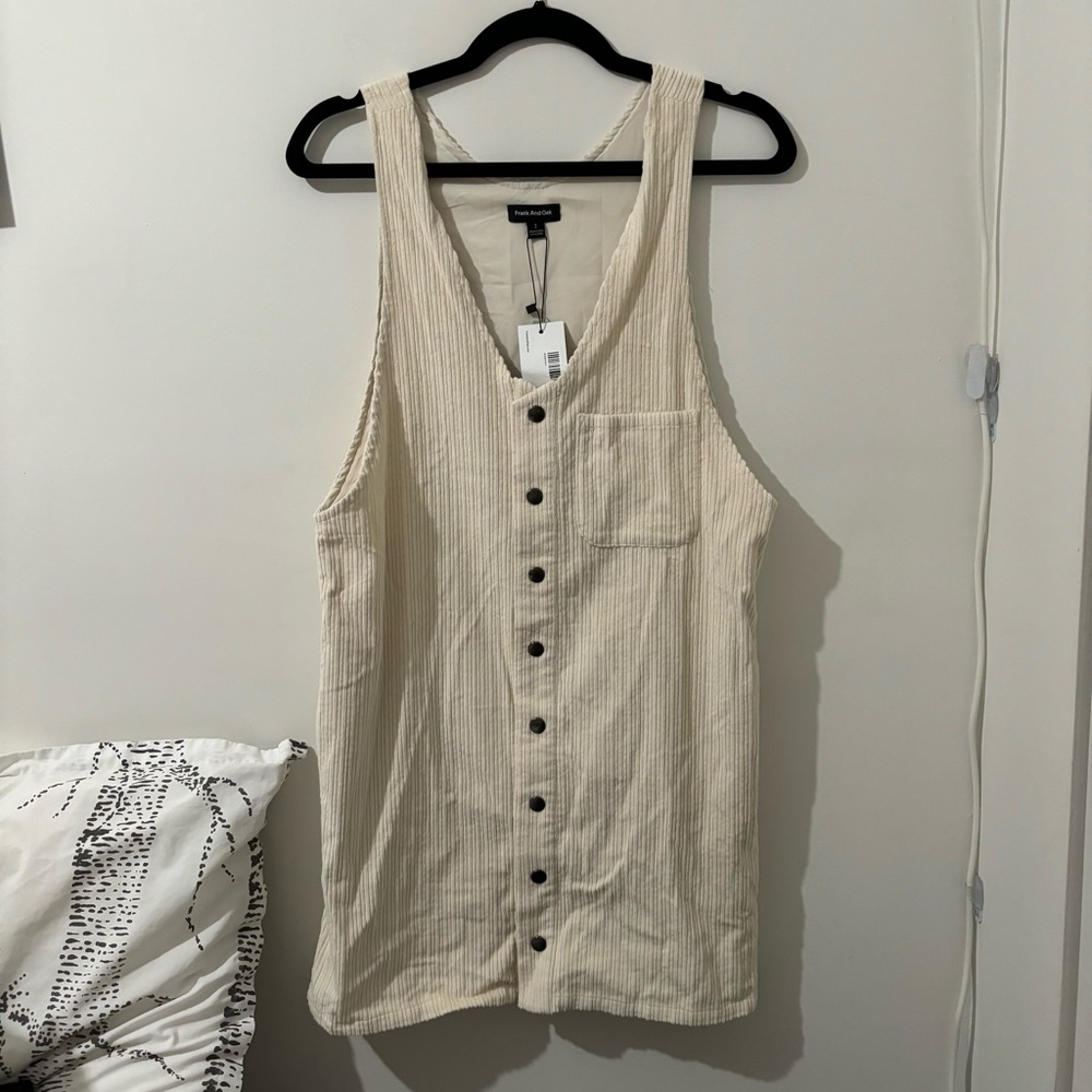 NEW FRANK & OAK CORDUROY PINAFORE DRESS